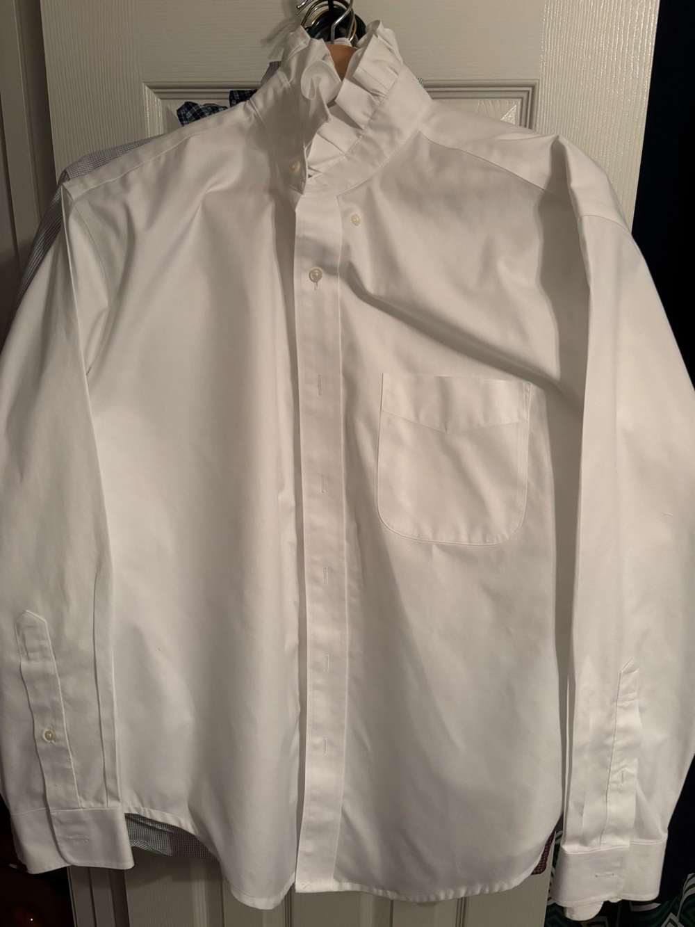 Jos. A. Bank White Long-Sleeve Dress Shirt remade for women  B26 L27.5